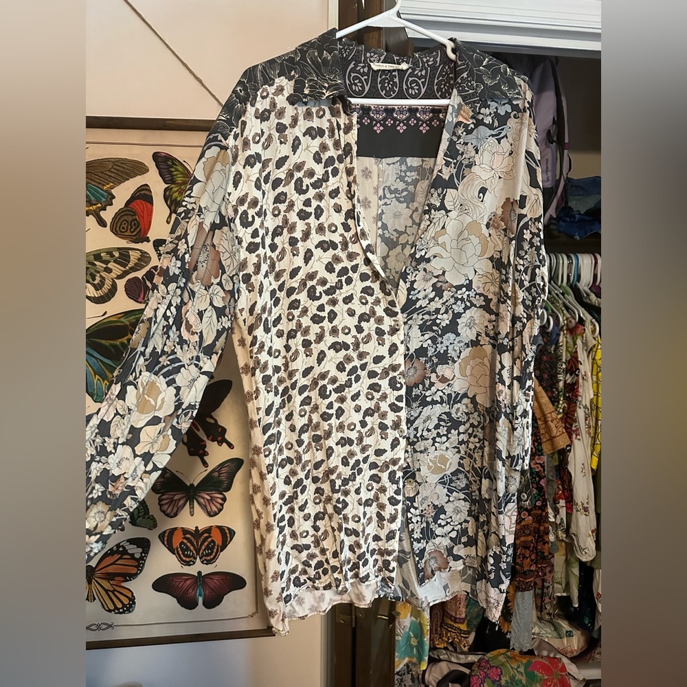 Spell Renew Patchwork Shirt Dress in WinterEUC